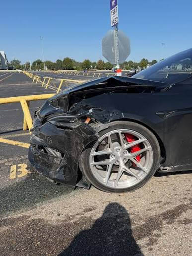A car after a head on collision accident in Las Vegas, NV